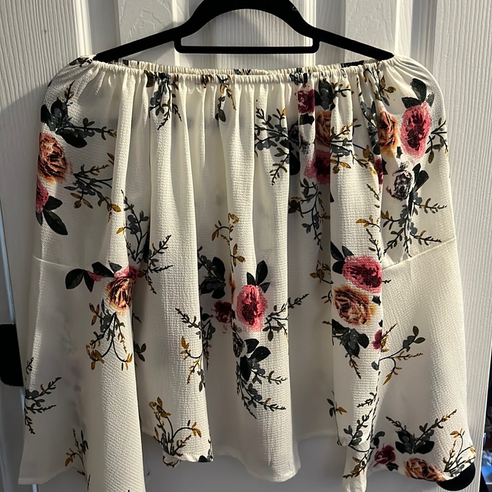 Floral off the shoulder.